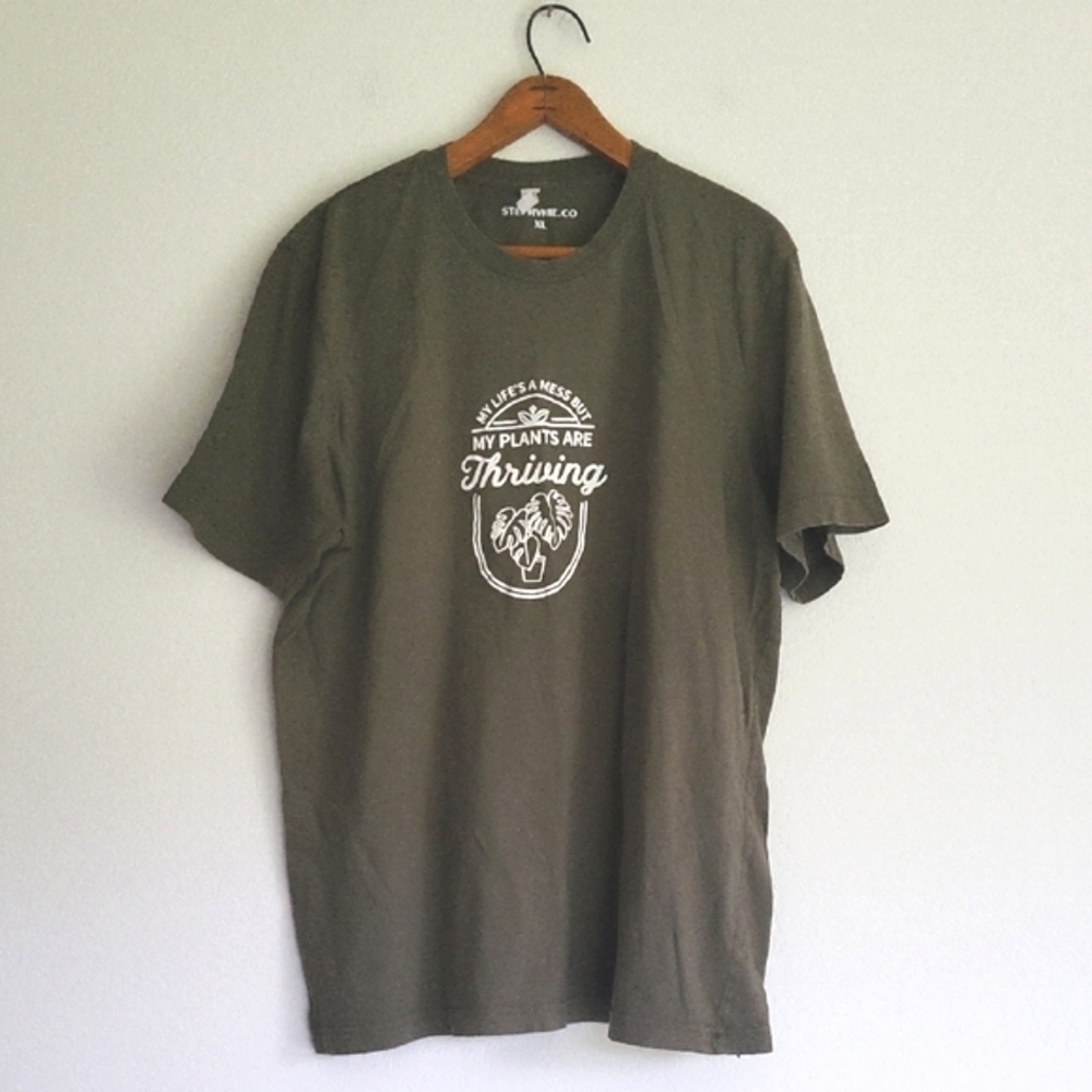 Bella Canvas Green Short Sleeve Tee Featuring Plants